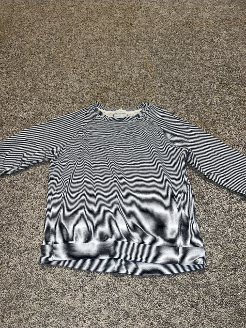 Thread & Supply Women's Long Sleeve Thin Striped Tee - Navy & White